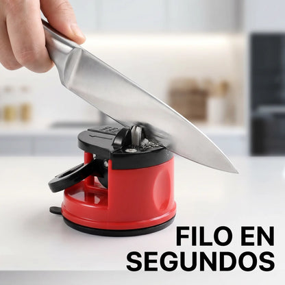 Afilador de cuchillos seguro con ventosa de súper succión para agarre extremo en mesada.